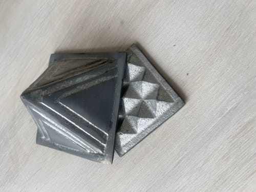 Customer photo review of 2-Layer Aluminium Pyramid Vastu Remedy for Health, Wealth and Positive Energy Balance for Home Entrance, Main Door and Kitchen Placement | 7.6 cm | 110 g
