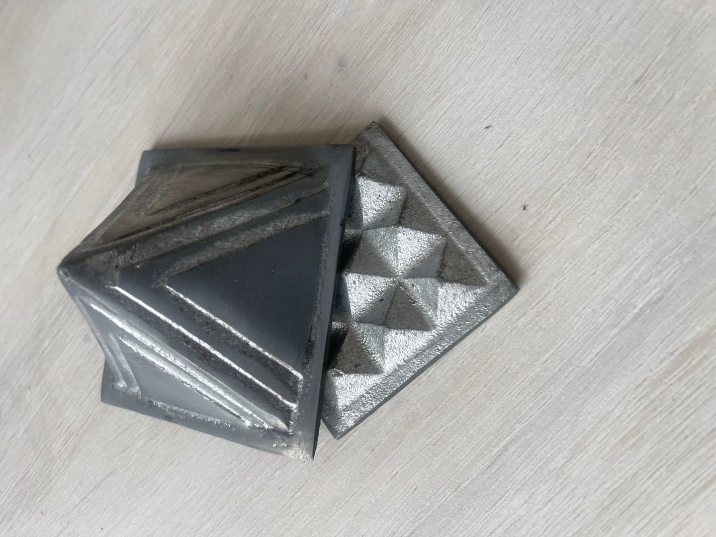 Customer photo review of 2-Layer Aluminium Pyramid Vastu Remedy for Health, Wealth and Positive Energy Balance for Home Entrance, Main Door and Kitchen Placement | 7.6 cm | 110 g