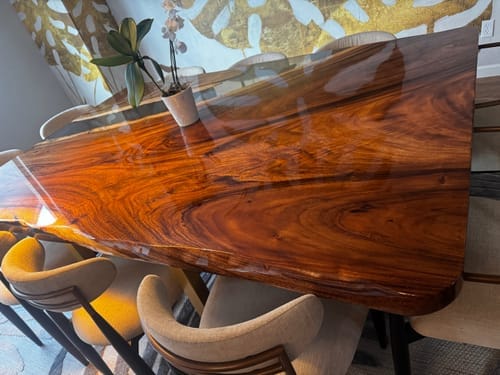 Customer photo review of Black Walnut Wood River Resin Epoxy Table for Dining & Conference Table CT50
