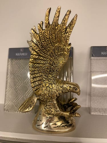 Customer photo review of Brass Eagle Idol Vastu Remedy for Vision, Authority and Success Energy for Home and Office | 5 x 8 x 15 cm | 650 gm