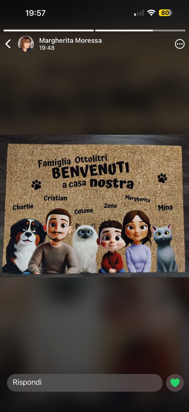 Customer photo review of Casa nostra - Zerbino personalizzato
