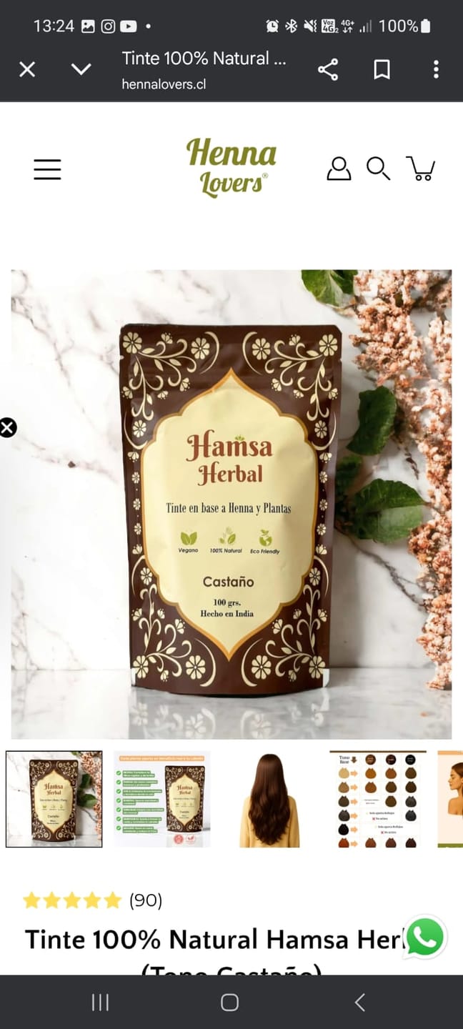 Customer photo review of Tinte 100% Natural - Castaño