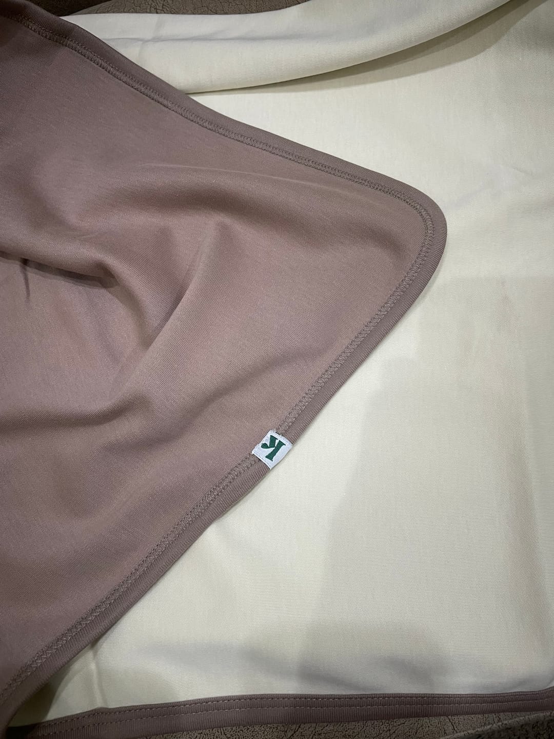 Customer photo review of Double-Sided Baby Blanket - Cocoa + Natural