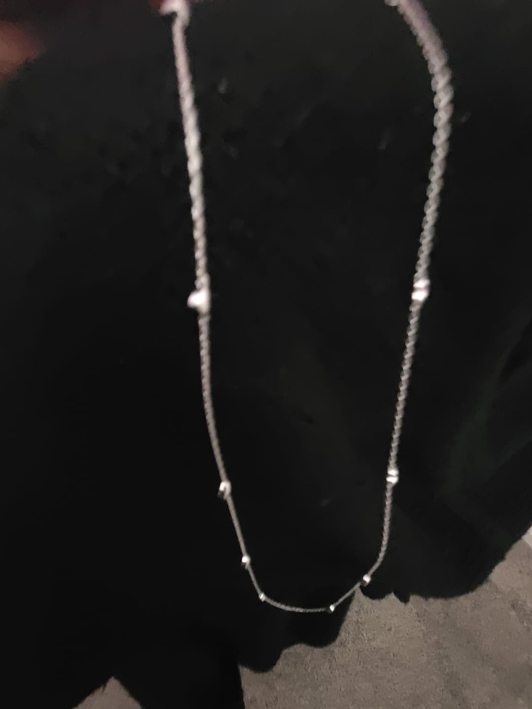 Customer photo review of Jane 18k White Gold Plated Heart Station Necklace
