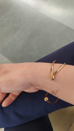 Customer photo review of Golden Crossover Kada Bracelet