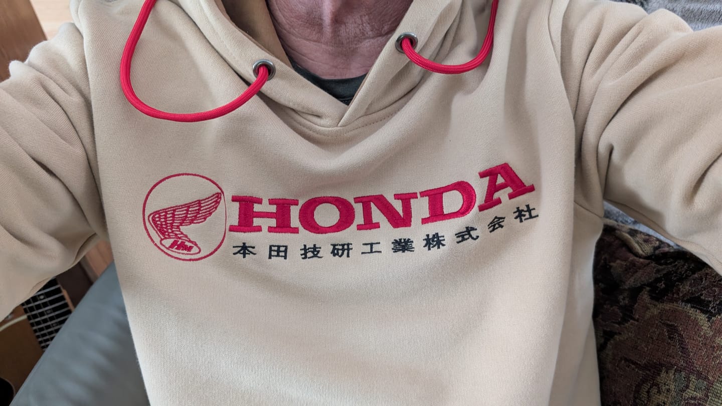 Customer photo review of 1964 Honda Brand Hoodie