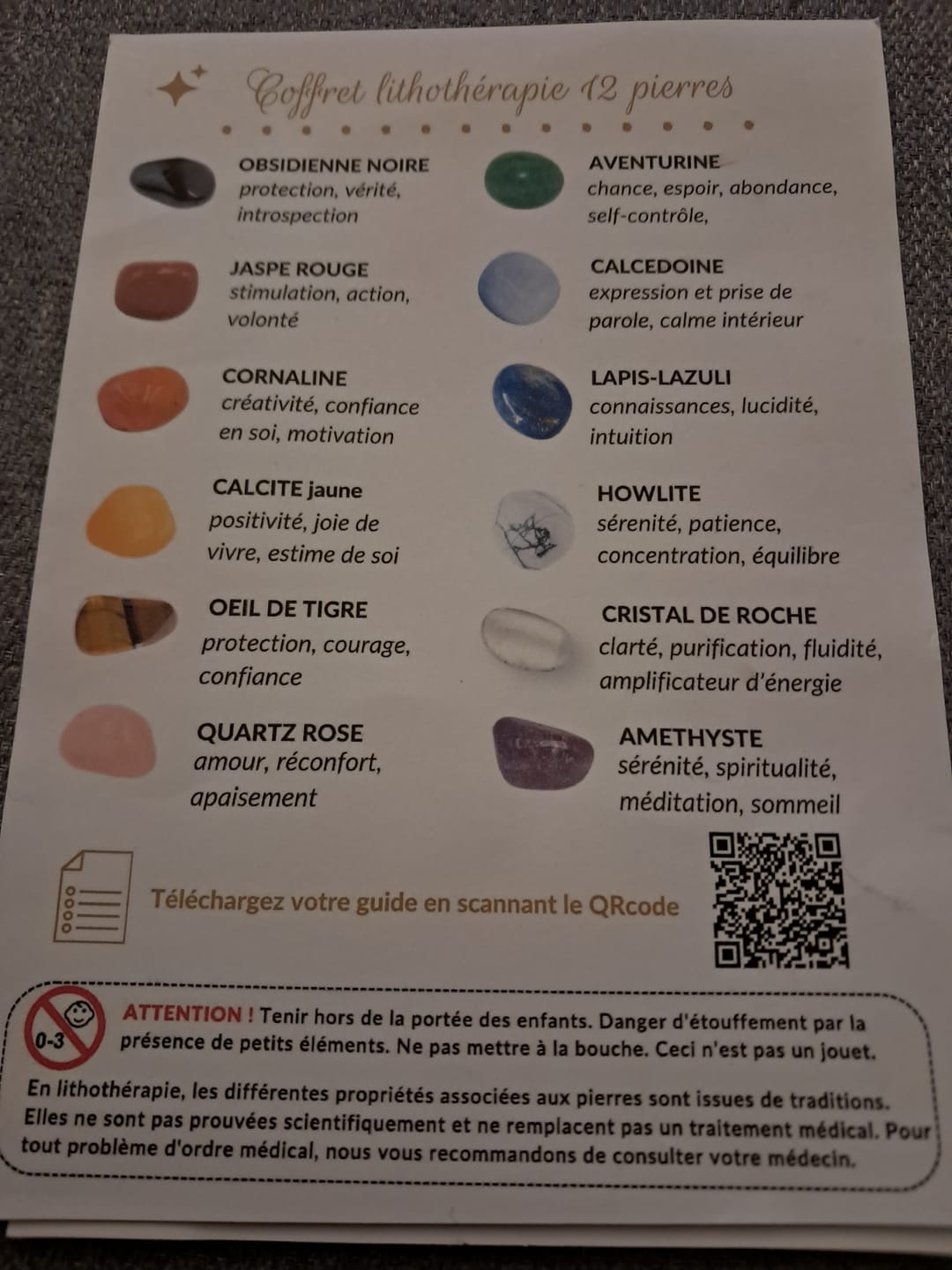 Customer photo review of eBook OFFERT - Guide pratique de lithothérapie pour votre bien-être