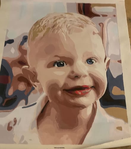 Customer photo review of Custom Paint By Numbers - Personalized Portraits Art