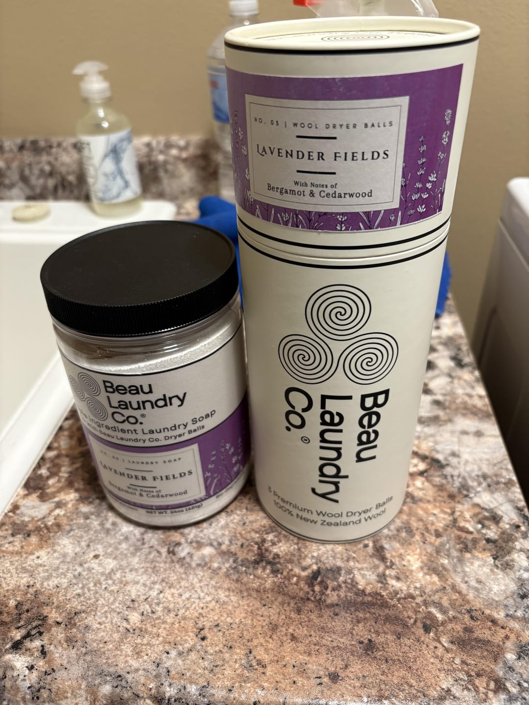 Customer photo review of Lavender Fields Scented & Softening Dryer Balls