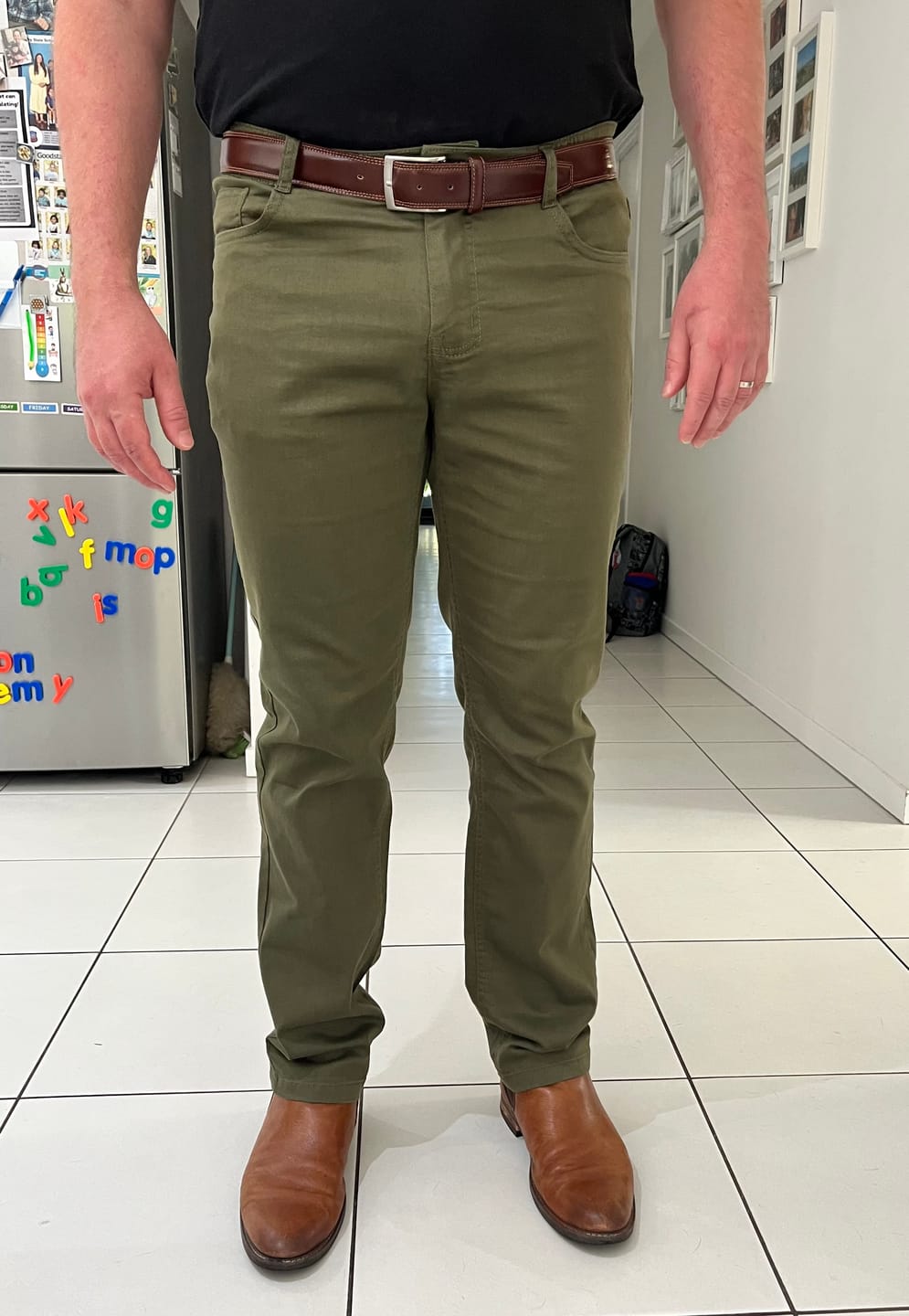 Customer photo review of Ultra Stretch Chino Pants - Slim Fit - Tan