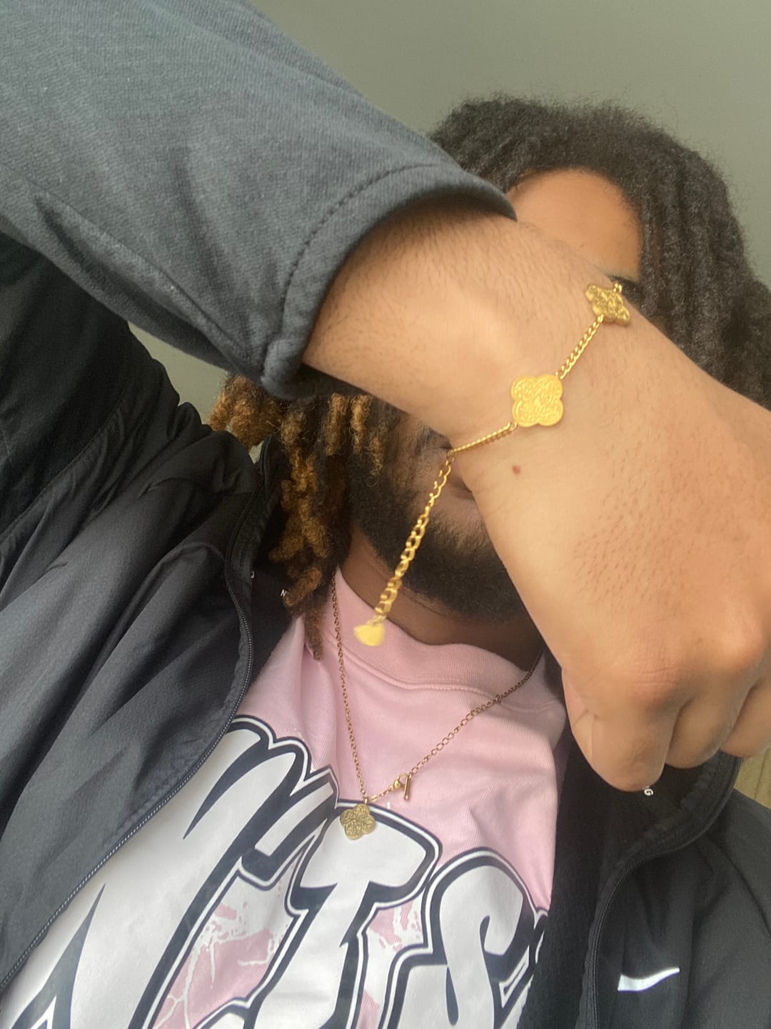 Customer photo review of 18K Gold Plated Islamic Calligraphy Necklace