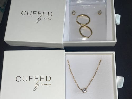 Customer photo review of gothic bezel necklace