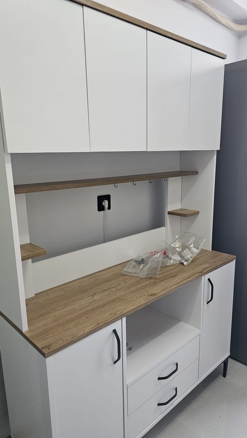 Customer photo review of Rani JE168 Çok Amaçlı Dolap 6 Kapaklı 2 Çekmeceli Kiler Mutfak Dolabı Beyaz - Sepet Ceviz