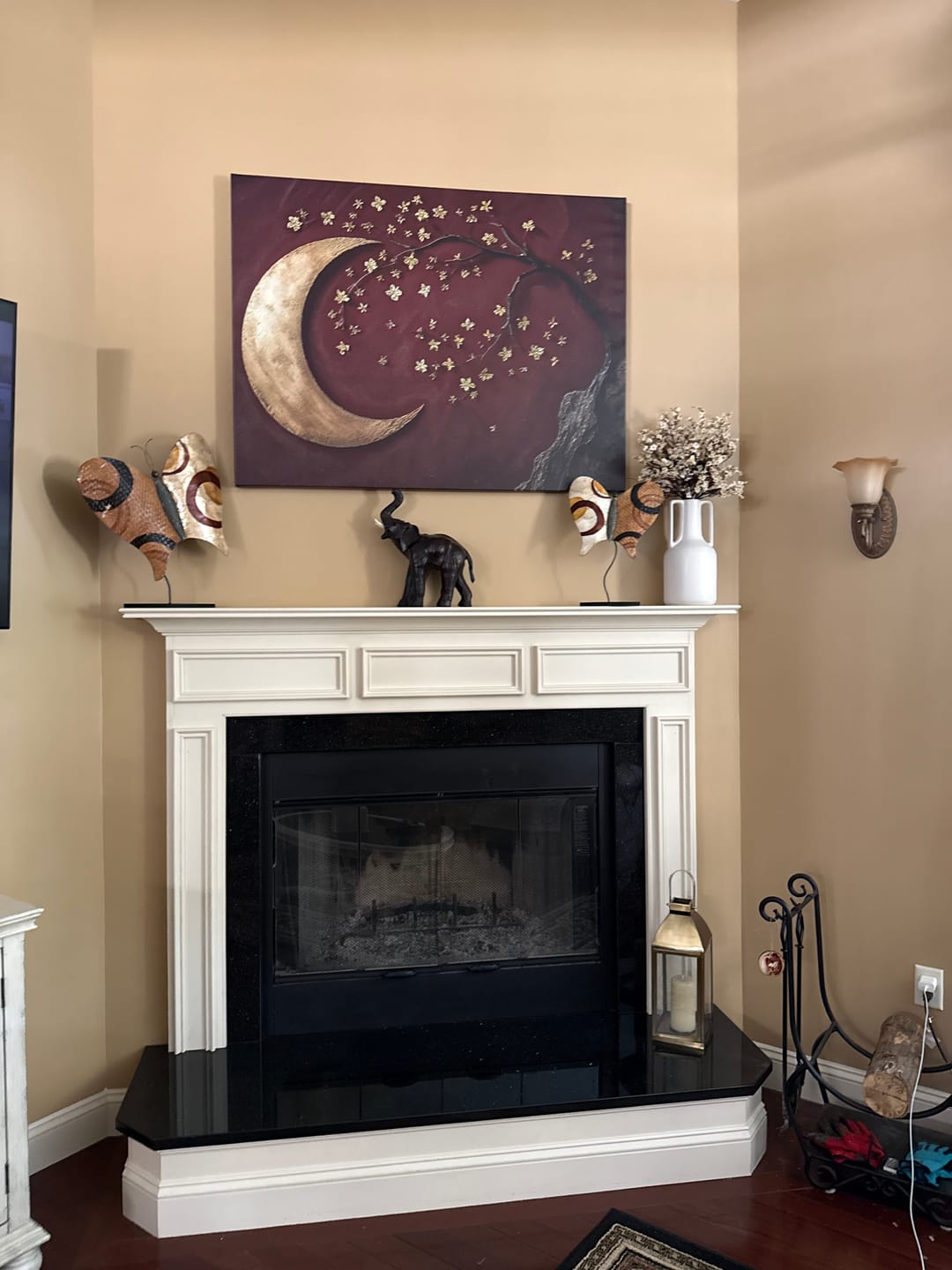Customer photo review of Enchanted Moonrise Wall Art – Crescent Moon and Blossoming Branch Canvas