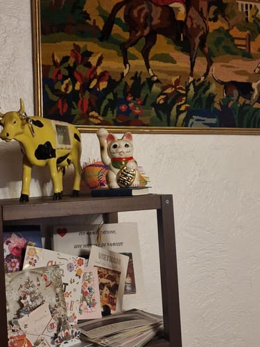 Customer photo review of Maneki Neko Patte Droite Levée - 14 cm