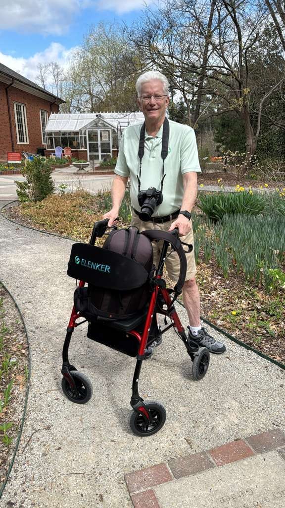 Customer photo review of KLD-9218 All Terrain Dual-Brake Rollator Walker 8" Wheels