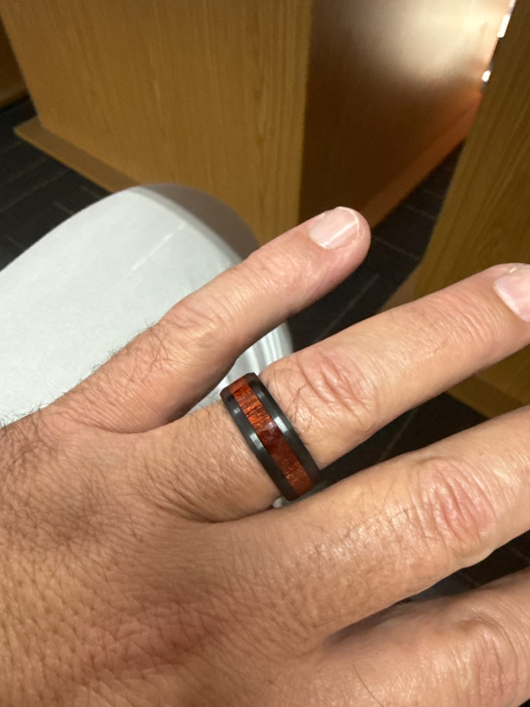 Customer photo review of The Punisher - Rosewood Men's Tungsten Ring