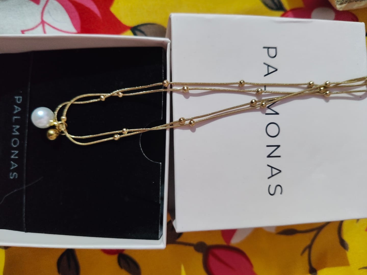 Customer photo review of Elegant Pearl Drop Beaded Layer Necklace