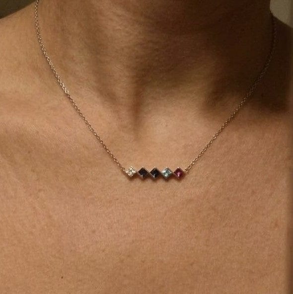 Customer photo review of Personalized 925 Sterling Silver Family Birthstone Necklace