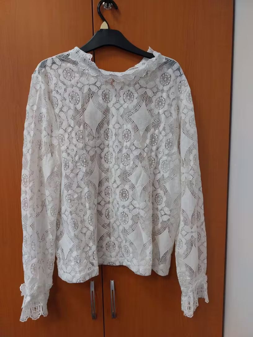 Customer photo review of Andy Long Sleeve Sheer Lace Top