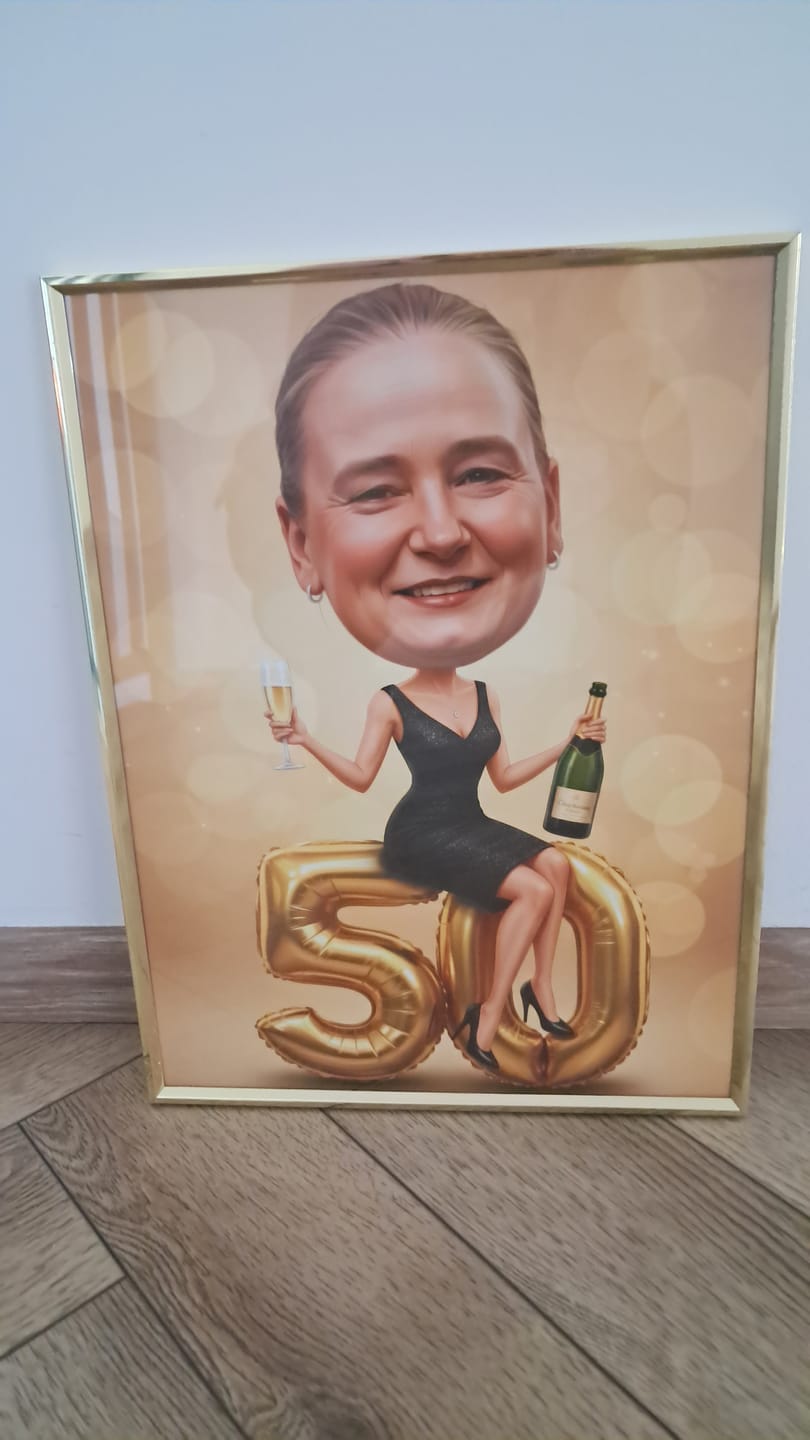 Customer photo review of Szampańskie Urodziny - Karykatura ze zdjęcia