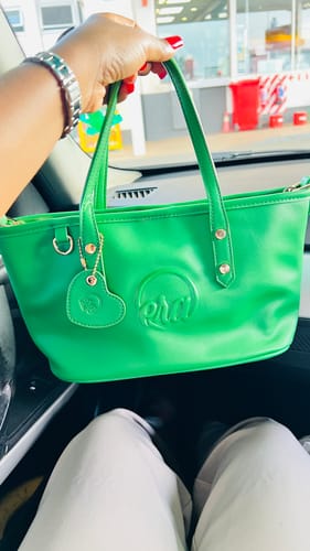 Customer photo review of Green Mini Tote Bag