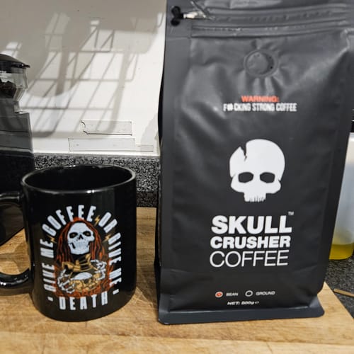 Customer photo review of Skull Crusher Coffee