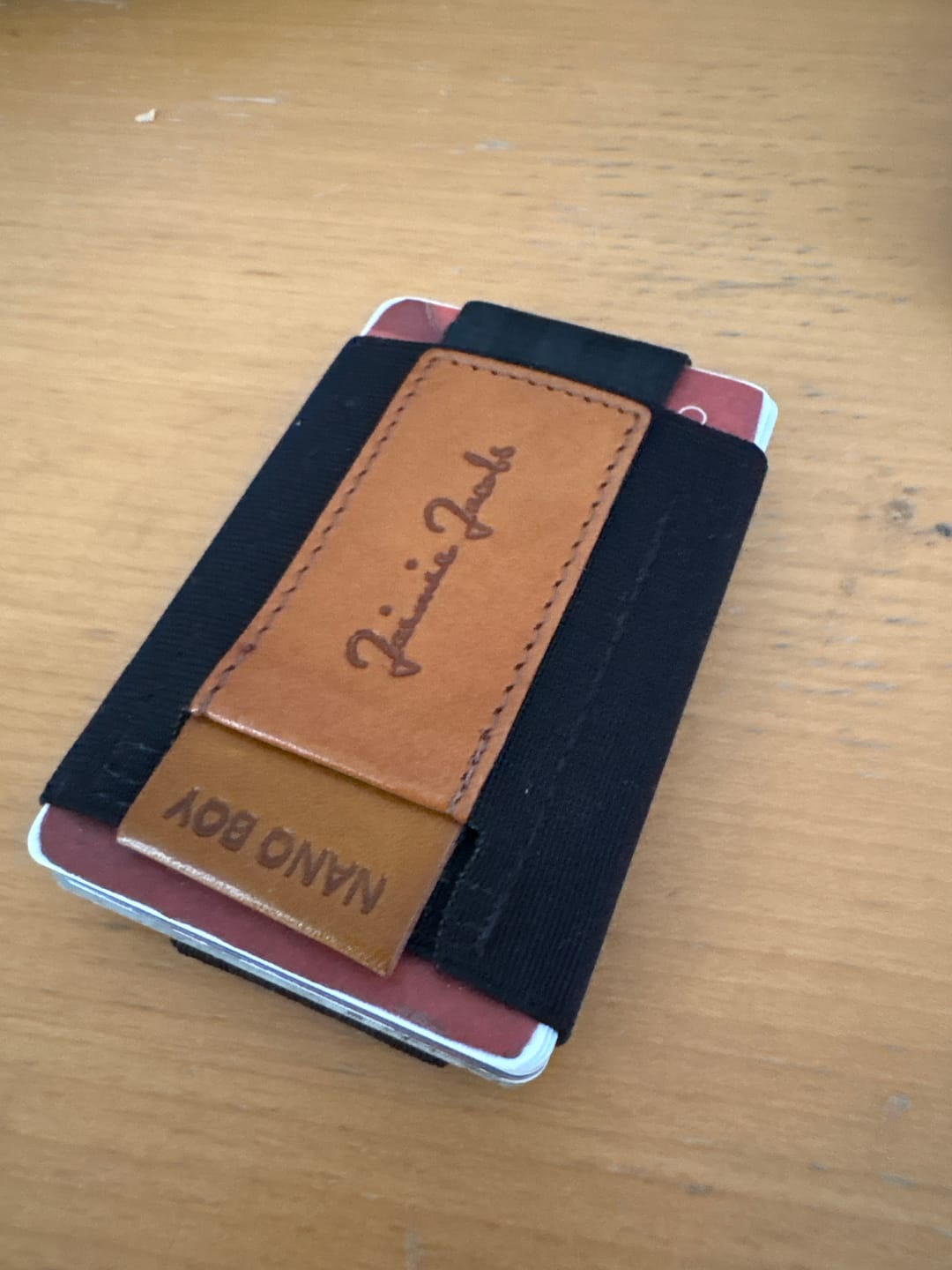 Customer photo review of Nano Boy card holder wallet with small elastic coin pocket