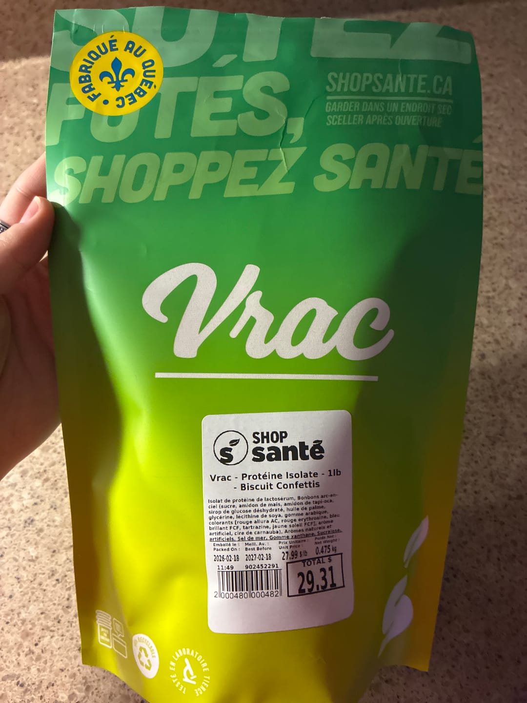 Customer photo review of Vrac - Protéine Isolate - 1lb