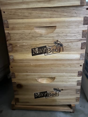 Customer photo review of MayBee Hives 8 or 10 Frame Beeswax Coated Bee Hive with Solid Bottom Board is a durable addition to your beekeeping Equipment