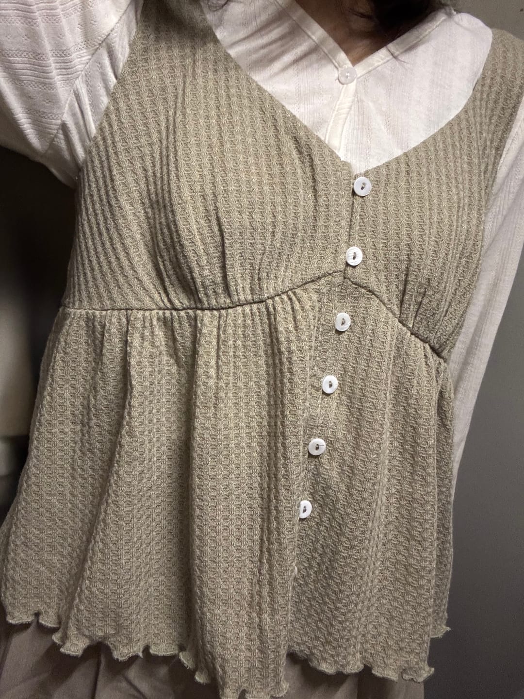 Customer photo review of Waffle Sleeveless Top