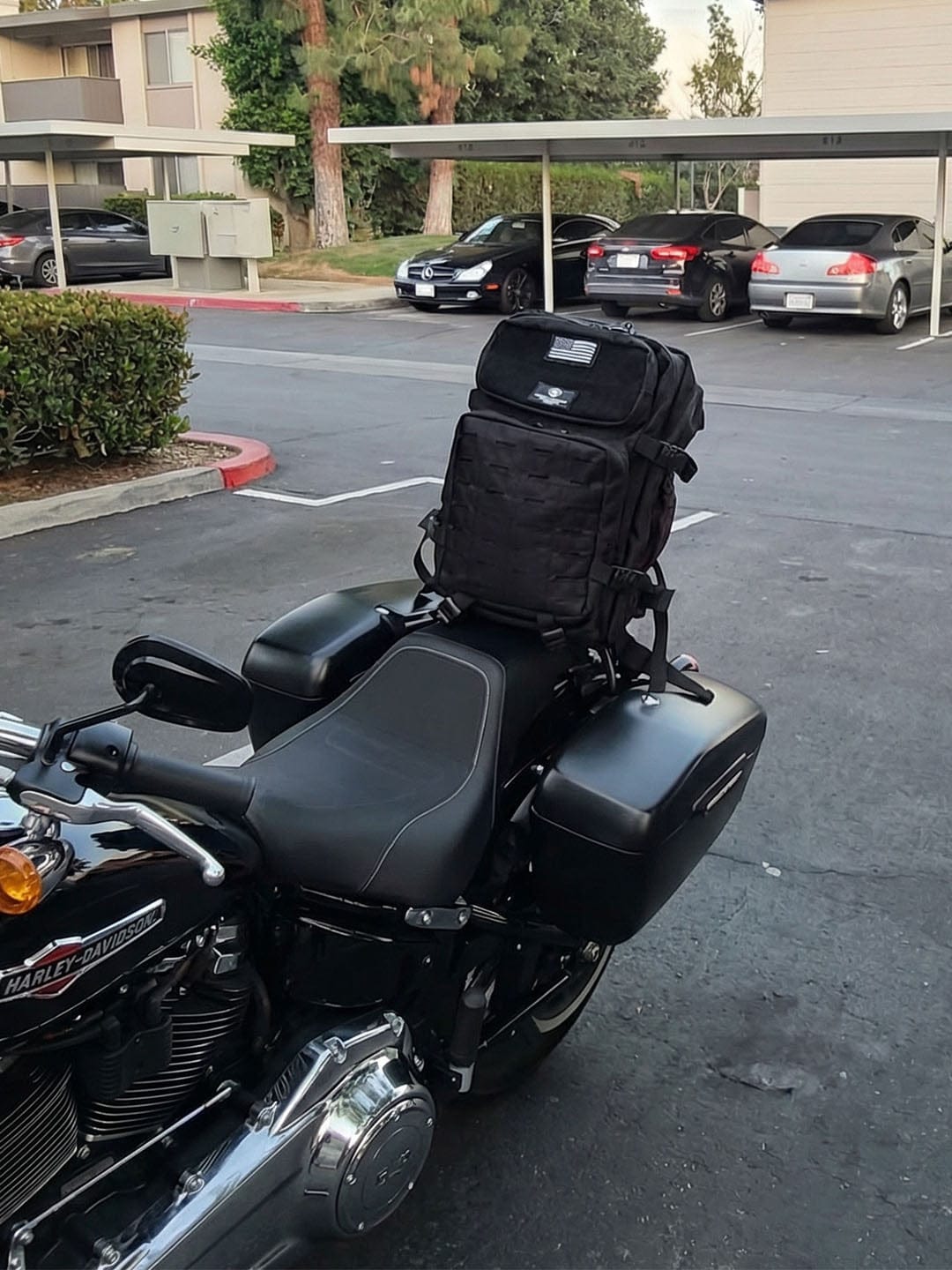 Customer photo review of 45L - Tactical XL Motorcycle Sissy Bar Backpack for Harley Davidson