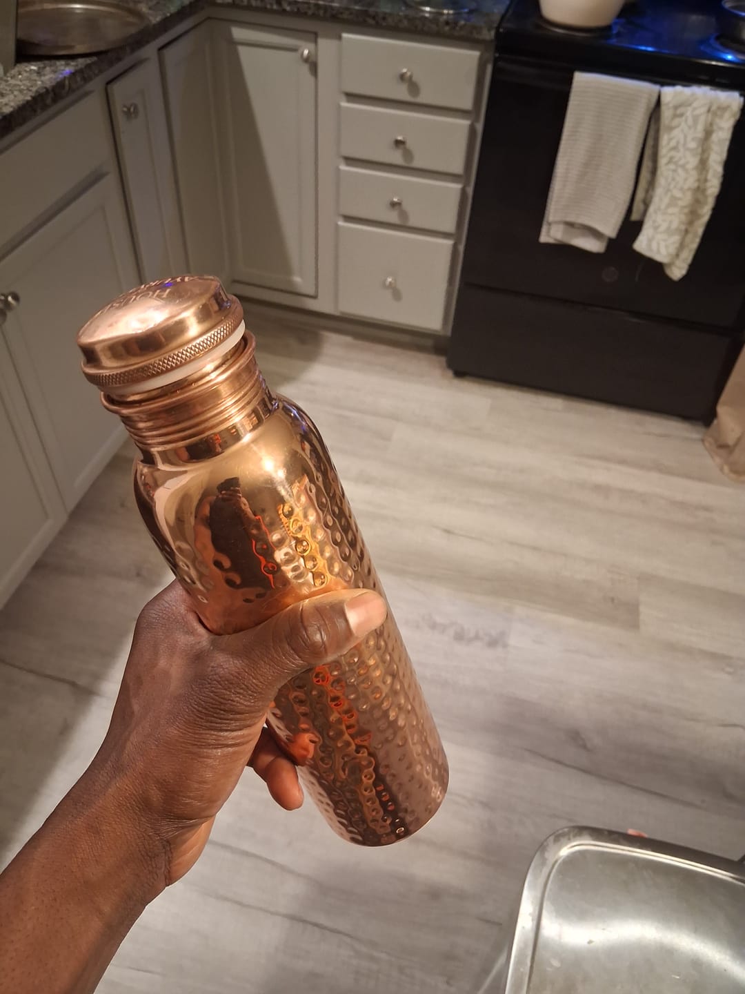 Customer photo review of Himalayan Ayurvedic Pure Copper Bottle