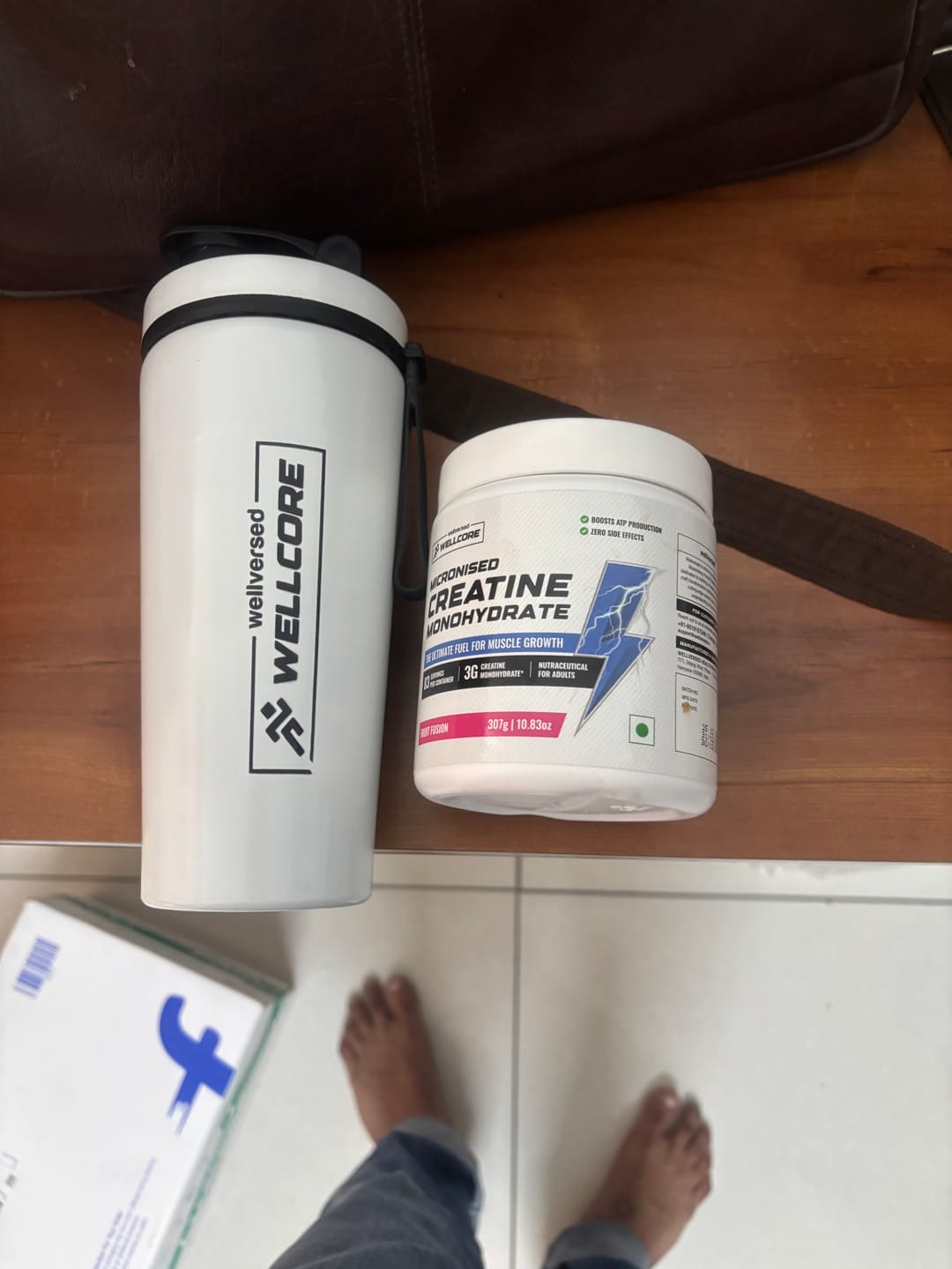 Customer photo review of Wellcore - Micronised Creatine Monohydrate (83 Servings, Fruit Fusion) + Premium Steel Shaker