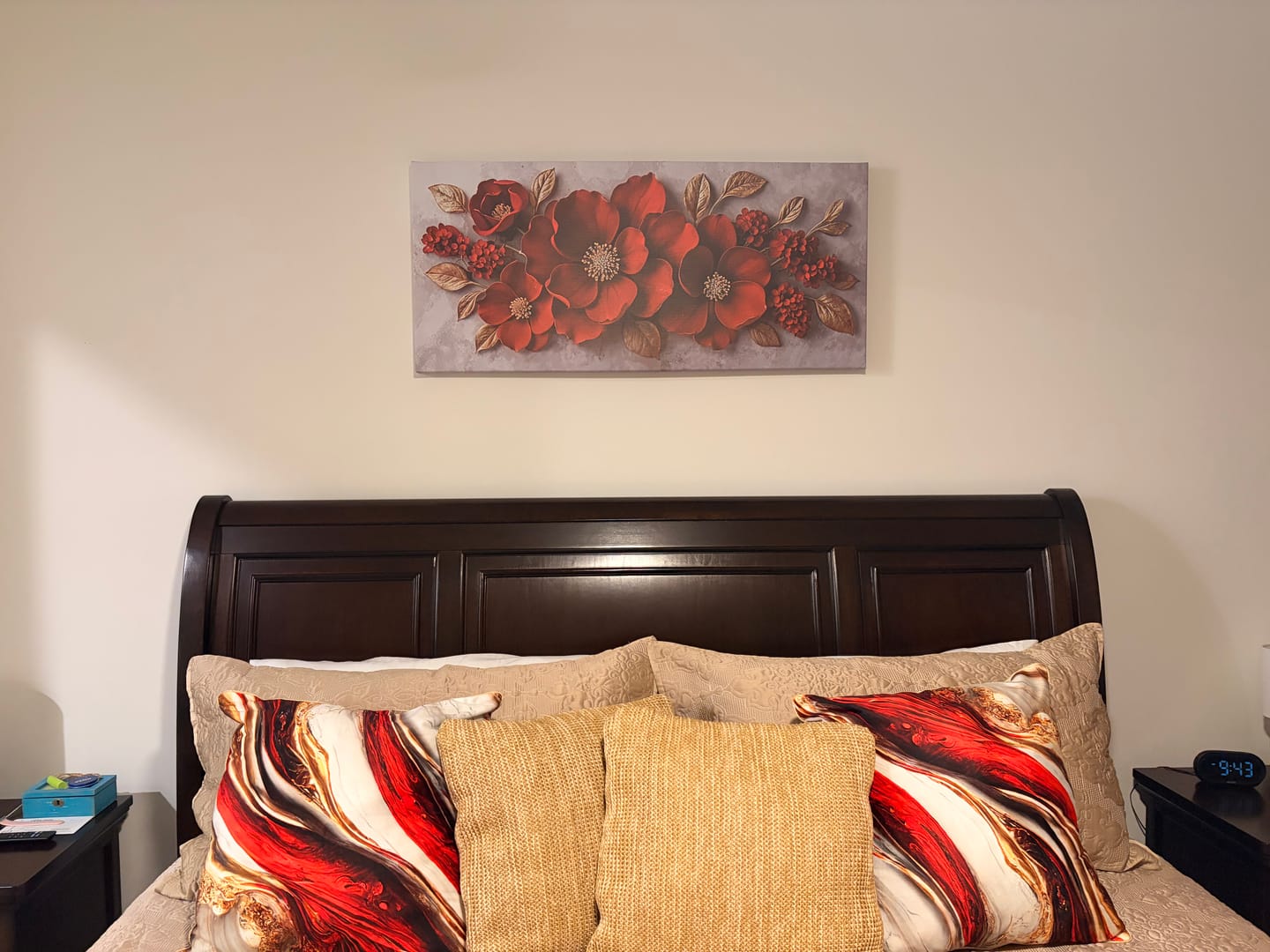 Customer photo review of Modern Blossom Wall Art – Oversized Flower Canvas for Bedroom and Living Room Decor