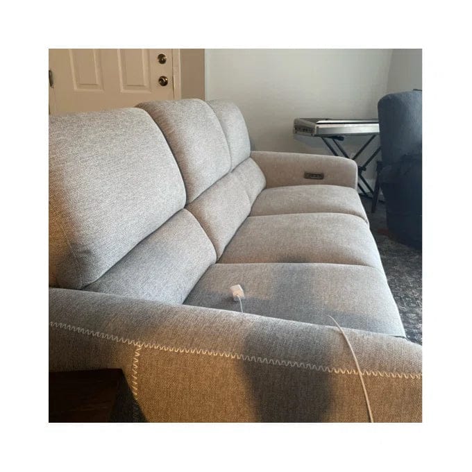 Customer photo review of AeroStretch Power Zero Wall Hugger Reclining Sofa with Drop Down Table Tray
