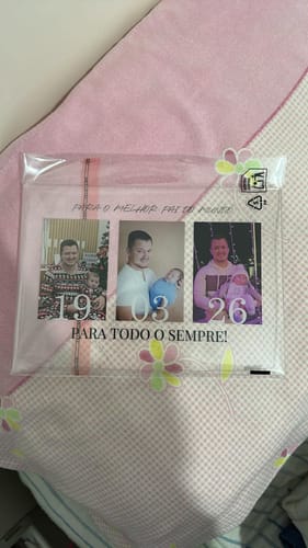 Customer photo review of Placa c/ 3 Fotos & Data Personalizada