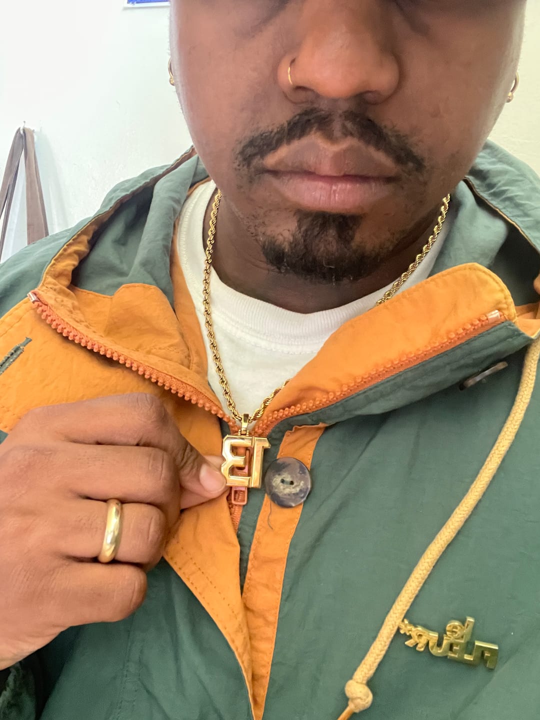 Customer photo review of Signature Jersey Number Pendant 18K Plated Gold