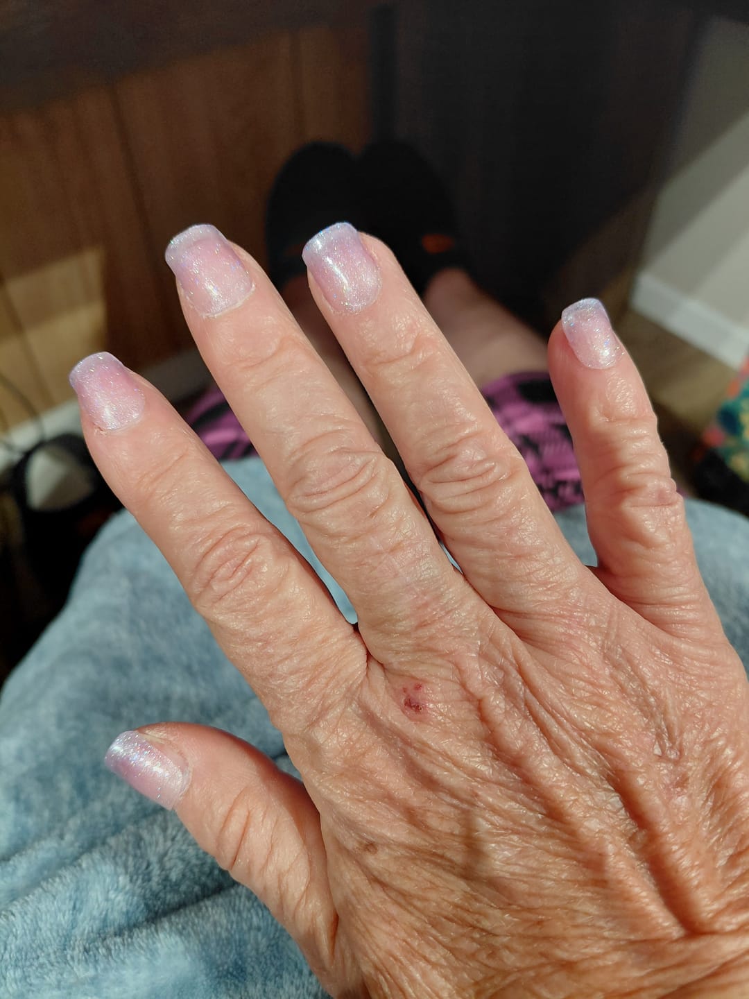 Customer photo review of Semi-cured Gel Nail Wraps N037