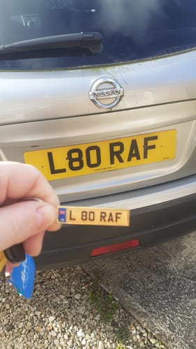 Customer photo review of Personalised Metal Number Plate Keyring
