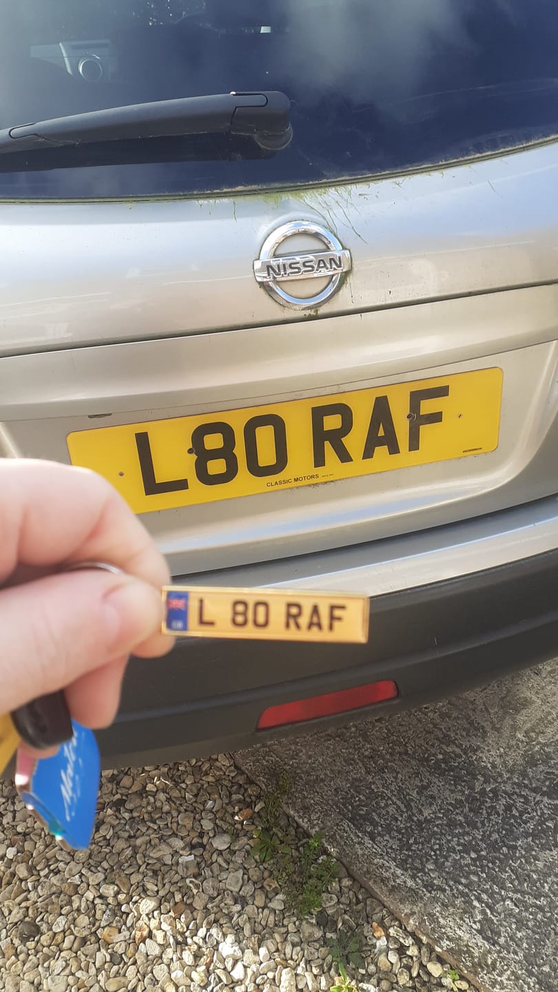 Customer photo review of Personalised Metal Number Plate Keyring