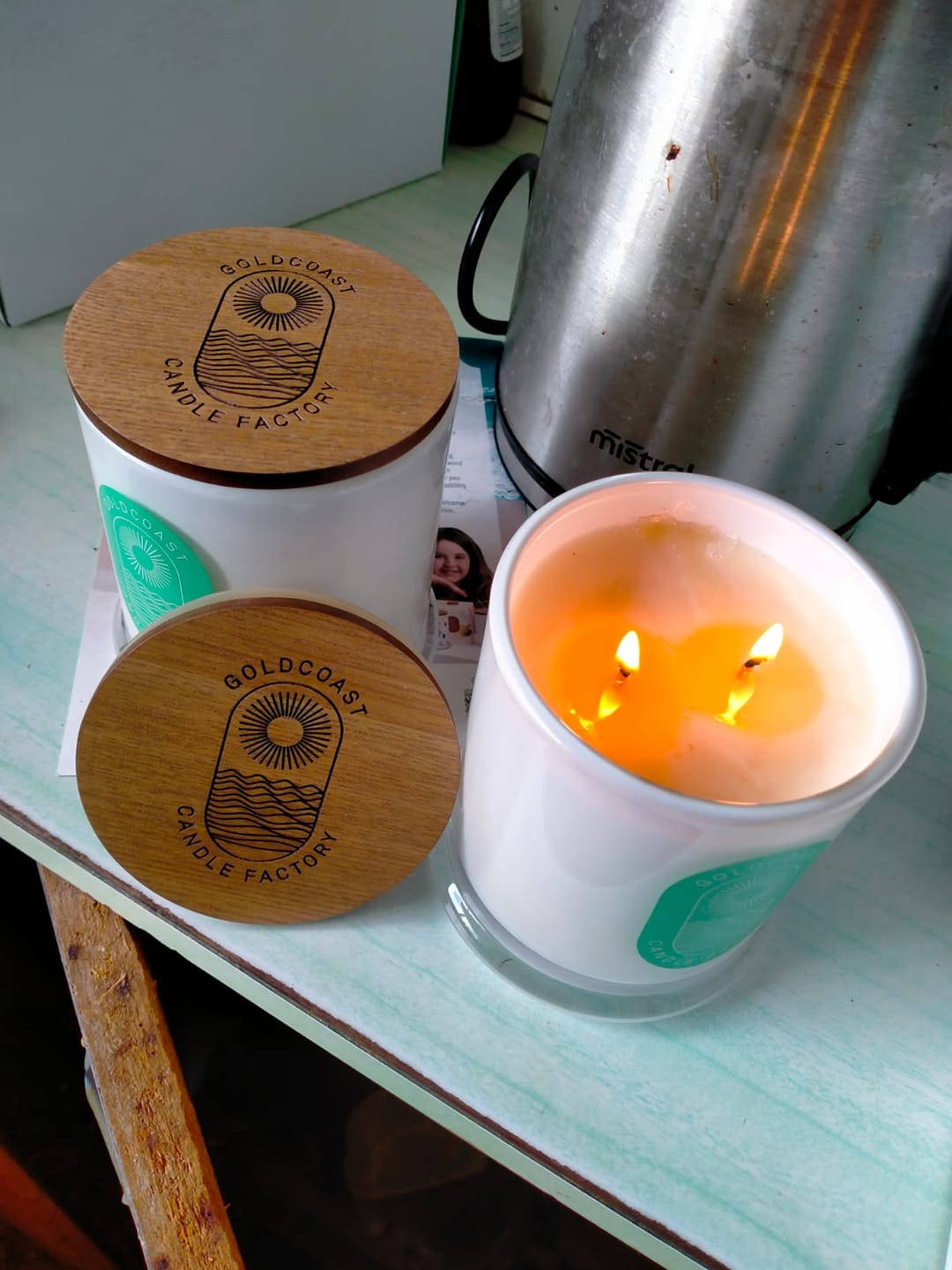 Customer photo review of Barber Shop Candle 380g (Leather & Sandalwood)