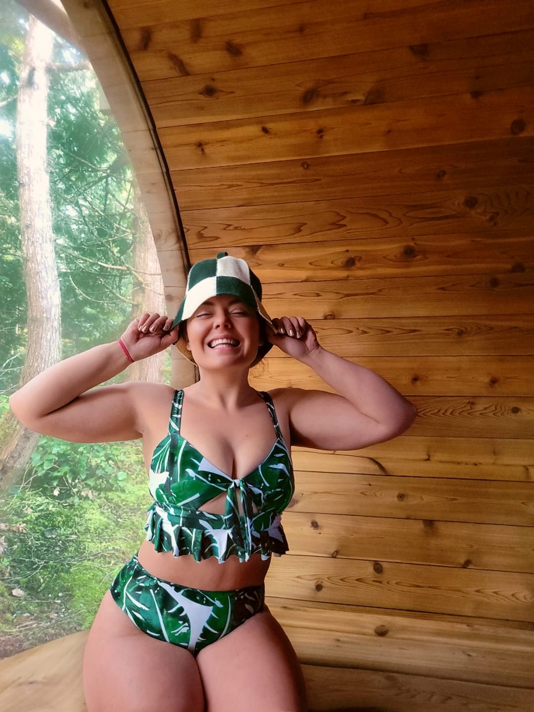 Customer photo review of The Koala Sauna Hat