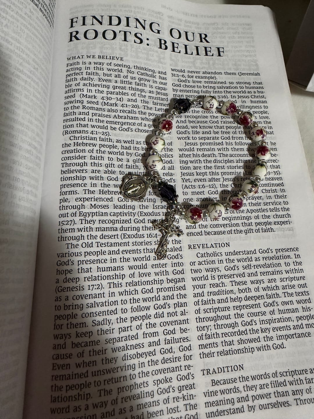 Customer photo review of FREE Today: Multi-color Floral Ceramic Stretch Bracelet with Miraculous Medal & Crucifix: Subtle Faith Elegance