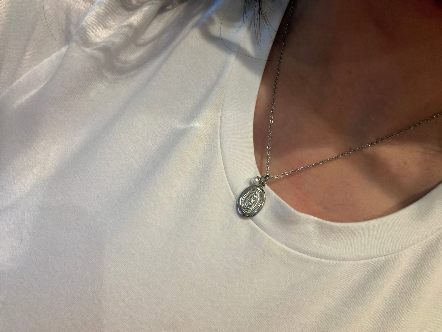 Customer photo review of Miraculous Medal Necklace