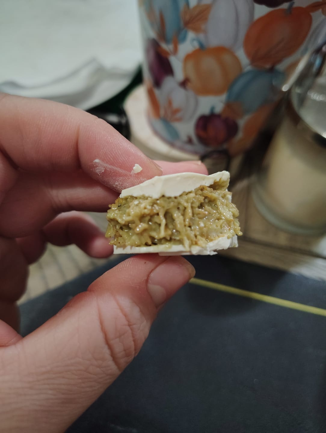 Customer photo review of Pistachio Knafeh Stuffed Chocolate Kit With Reusable Chocolate Bar Mold