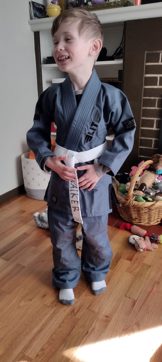Customer photo review of Core Gray Brazilian Jiu Jitsu Kids BJJ Gi