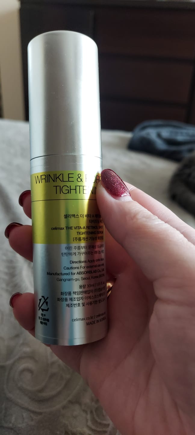 Customer photo review of Liftinga efektu piešķirošs serums ar retinolu un mikroadatām Celimax The Vita−A Retinol Shot Tightening Serum