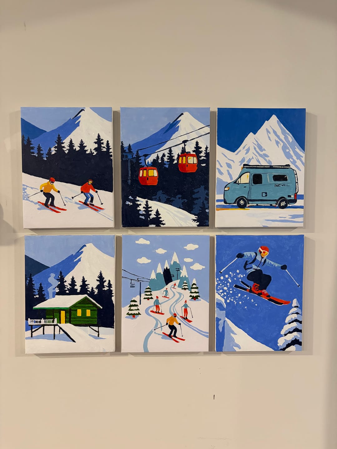 Customer photo review of 6 Mini Paintings - Ski Set