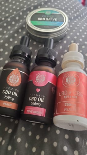 Customer photo review of Broad Spectrum Tincture 750/1500Mg CBD Peach Flavor 30ml